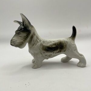 Ceramic Dog Figurine - Black and White Scottish Terrier